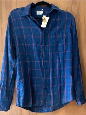 Faherty button-up plaid long-sleeve shirt